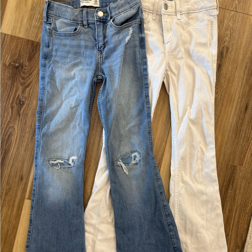 Girls Abercrombie jeans- white and blue